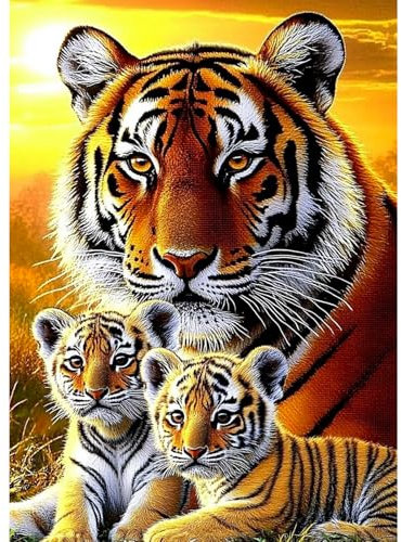 CEOVR Tiger Diamond Painting Kit Erwachsene,Tiere Diamond-painting,30x40 cm Diamant Paintings Kit,5D DIY Diamond Painting Bilder Set,5D DIY Diamond Painting Bilder Kit