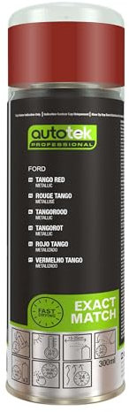 AutoTek Professional Exact Match Car Spray Paint, Ford Tango Red Metallic Aerosol Spray 300 ml