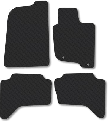 Mitsubishi L200 (2006-2015) 5mm Rubber Car Mats | Heavy Duty Rubber Tailored Fit Floor Mats Full Coverage Durable Waterproof Accessories Easy Clean Anti Slip Made in the UK