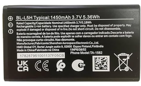 Kompatibler Akku für Nokia BL-L5H für 105/110 / 125/150-1450 mAh