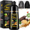 Hair Dye Shampoo 3 en 1 Cubre Canas, 500ML Black Hair Dye Shampoo 3 en 1, Champú Color Champu Tinte Canas Instantáneo Cubre Canas, Cobertura De Canas En En Minutos para Hombres Mujeres (Negro)