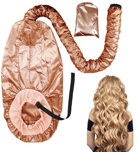 Bonnet Hooded Hair Dryer Attachment, Bonnet Helmet Hair Steamer Attachment Large Heated Cap, Adjustable Extra Large Bonnet Hair Dryer with Elastic Band, Natural Curls Drying Cap with Storage Bag