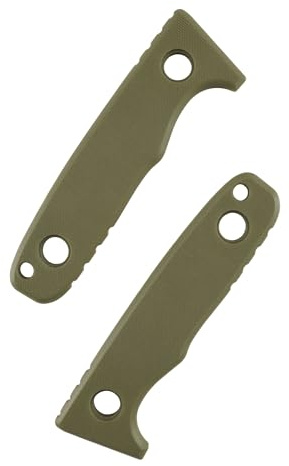 SCHNITZEL Ersatz Griffschalen für Schnitzel-TRI aus G-10, Paar, Grün | Griffplatten für Outdoor, Buschcraft, Schnitz Messer TRI