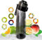 Botella de agua de aire con 5 cápsulas de sabor, botella de agua con fragancia de frutas, taza de agua con aroma, taza de agua deportiva adecuada para deportes al aire libre,Taza de sabor 0 azúcar 0 c