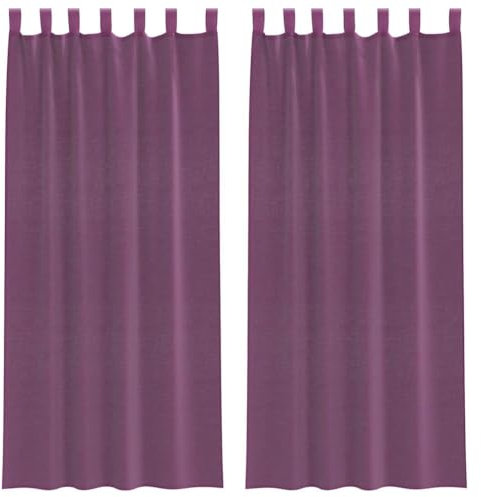vidaXL Voile-Vorhänge mit Schlaufen, 2 Stück, Violett, 140 x 245 cm, Netzvorhang, transparenter Vorhang, Voile für Fenster, Fensterbehandlung, reiner Voile-Vorhang