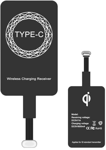Wireless Charger Receiver - Type-c Wireless Charging Receiver - Type-c Mobile Phone Charging Receiver | Fast Speed Receiver Adapter Wireless Charger Slim Receiver Chip, USB C Charger Receiver Adapters