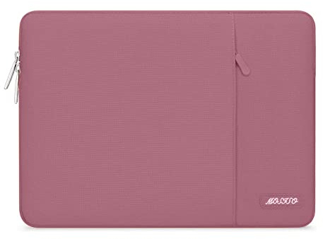 MOSISO 14 inch Laptop Case Compatible with HP Dell ASUS Acer, Dusty Rose | Compatible with HP Lenovo Dell ASUS Acer,HP Stream, Polyester Vertical Sleeve Slim Computer Carrying Case with Pocket