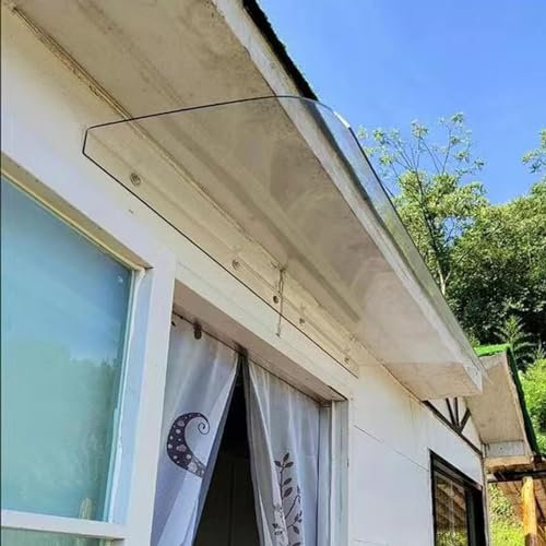 Durchsichtige Polycarbonat-Markise für Haustür, 60 cm, 90 cm, 130 cm, 150 cm, 170 cm, 210 cm, 240 cm, Schutzdach (Größe:40 x 40 cm)