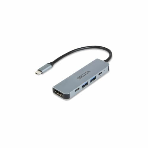 Dicota USB-C 5-in-1 Video Hub 4K PD 100W Silber