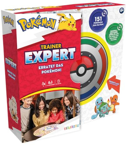 Zanzoon, Pokémon Trainer Expert, Familienspiel, Deutsch | Ratespiel mit den ersten 151 Pokémon für 1-4 Spieler, 15-20 Minuten, Gesellschaftsspiel ab 6 Jahren
