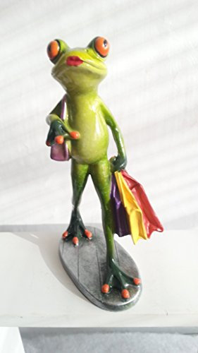 Einkaufs - Frosch mit Taschen, 19 cm hoch