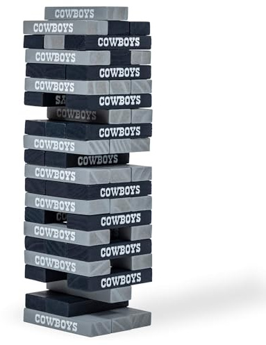 Wild Sports NFL Pro Football Tabletop Stackers Block Game for NFL Football Fan, Dorm Game, Rec Room, Tailgate