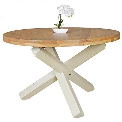 KADIMA Design Esszimmertisch rund Ø 120 cm Akazie Massiv-Holz Esstisch Küchentisch