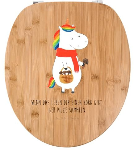 Mr. & Mrs. Panda Motiv WC Sitz Einhorn Pilz - Geschenk, Unicorn, WC-Sitz, Toilette, Einhörner, Klobrille, Spruch, Toilettendeckel, Einhorn Deko,