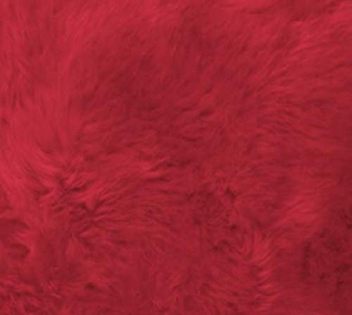 HEITMANN Sitzkissen quadratisch eckig echtes Lammfell 44 x 44 cm (rot)