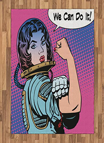 ABAKUHAUS Comics Teppich, Retro Comic Frau Idol, Deko-Teppich Digitaldruck, Färben mit langfristigen Halt, 120 x 180 cm, Mehrfarbig