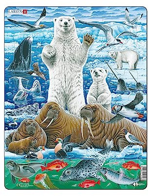 Larsen FH42 Eisbären und Walrosse auf dem arktischen Packeis, 46-teiliges Rahmenpuzzles Jigsaw Puzzle