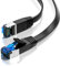 JAMEGA - 3m CAT.7 Netzwerkkabel Flach Ethernet Kabel Patchkabel in Schwarz | Gigabit Lan 10Gbit/s | 600MHz | Cat-7 Rohkabel U/FTP PIMF Schirmung mit RJ45 Stecker | Router Switch Modem