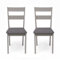 Homely - Pack de 2 sillas de Comedor o Cocina Dallas, Estructura de Madera lacada en Color Gris Claro, Asiento tapizado en Tela Color Gris, de 40,5x48,5x89 cm