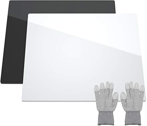 NIUBEE Acrylic Reflective Display Board for Product Photo Background Shooting Tables Props (12x12 Inch, Black + White)