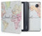 kwmobile Custodia eReader Compatibile con Kobo Libra H2O Cover - eBook Reader Flip Case - nero/multicolore - Mappa del mondo