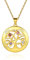 Custom4U Collier Argent 925 Personnalisé 4 Prénoms pour Femme Pendentif Arbre de Vie Plaqué Or
