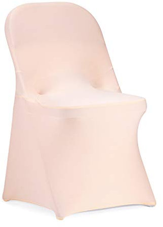 Housse de chaise pliable en élasthanne extensible pour fête de mariage, dîner, banquet, événement (25, rose poudré)