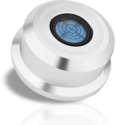 Monosadio 3 in 1 Record Stabilizer Weight 50Hz Audiophile Turntable Weight 320G Aluminum Turntable Weight Level with High-Precision Bubble Level for Vinyl LP Turntable Record Player Disc(Silver)