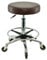 VAKON SALON - Premium Rollhocker braun mit Fußring - Höhenverstellbar von 55-75 cm - Rundsitz Drehhocker Arbeitshocker Praxishocker