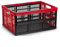 CABLEPELADO Caja Plegable con Asas, Caja plástico para Camping, Caja plástico Organizador, 48 cm Largo x 35 cm Ancho x 23 cm Alto, Capacidad 32 litros, Carga máxima de 18 Kg, Rojo