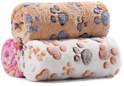 Demigeat Hundedecke Katzendecke Flauschig Waschbar für Kleine Mittlere Hunde und Katzen, 3er-Pack Weich Kuscheldecke Hund Katze für Frühling und Sommer, Haustier Hasendecke für Bett Transportbox