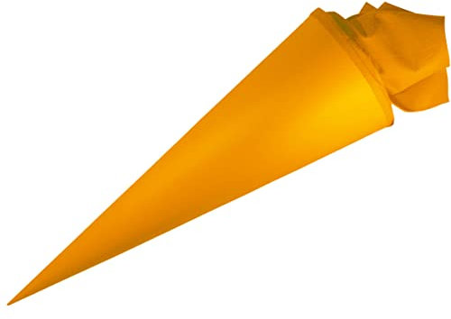 PAINT IT EASY NEU Schultüte/Zuckertüte rund geklebt mit Filzmanschette, 70cm, goldgelb