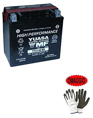 Compatible avec GILERA Nexus IE E3 125 2008-2012 Batterie YUASA YTX14H-BS (FOURNIE SCELLÉE) Batteries 12V / 12AH pour Moto Scooter SPÉCIFICATION 150X87X145MM