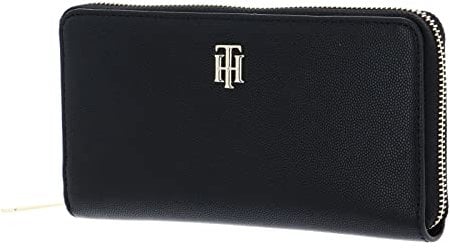 Tommy Hilfiger Damen Geldbörse TH Timeless Large Za aus Kunstleder, Schwarz (Black), OneSize