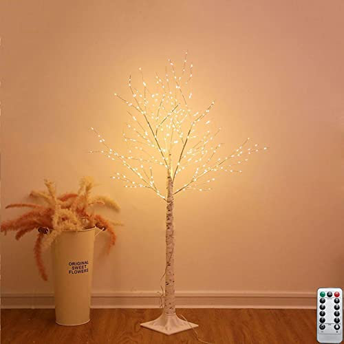 LED Lichterbaum 120 cm Baum Lichter Birkenoptik 228 LEDs Warmweiß Weihnachtsbaum lichter mit Fernbedienung 8 Lichtmodi Verstellbare Äste Weihnachtsdeko Baum mit Beleuchtung für Hochzeit Festival Party
