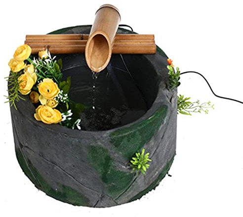 Bambus-Brunnenpumpe Für Vögel, Bambus-Vogelbad-Brunnenpumpe, Tauchpumpe Für Die Bewässerung Im Freien Für Den Außenbereich, Gartendekoration