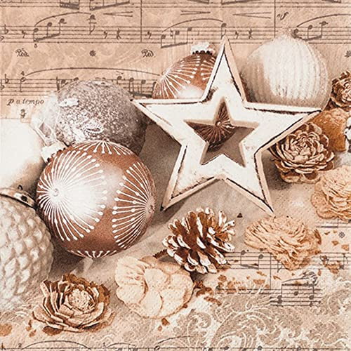 20 Servietten Festlicher Weihnachtsschmuck | Winter | Weihnachten | Tischdeko | Decoupage | Serviettentechnik 33x33cm