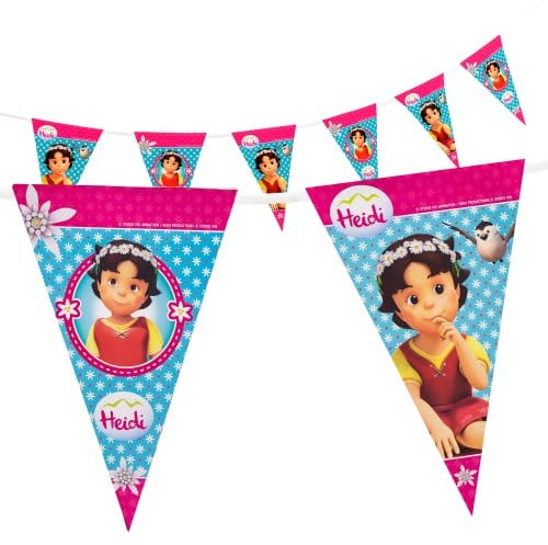 Party Factory `Heidi´ Wimpelkette Papier mit 10 Wimpeln, Länge ca. 5 Meter, Party Girlande, Geburtstagsdeko, Mottoparty