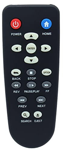 Azwok Fernbedienung Ersatz für WD TV, Geeignet für WDTV001RNN u.a., Sofort einsatzbereit, Keine Programmierung erforderlich, 1 Jahr Garantie, Kompatibel mit Fernsehern