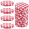 Luxshiny 40pcs Gingham Jam Jar Lids Regular Mouth Mason Jar Lids Mason Jar Cap 70mm Concession Leak-proof Storage Lids Mason Jar Lids for Meal Prep & Emergency Food Storage