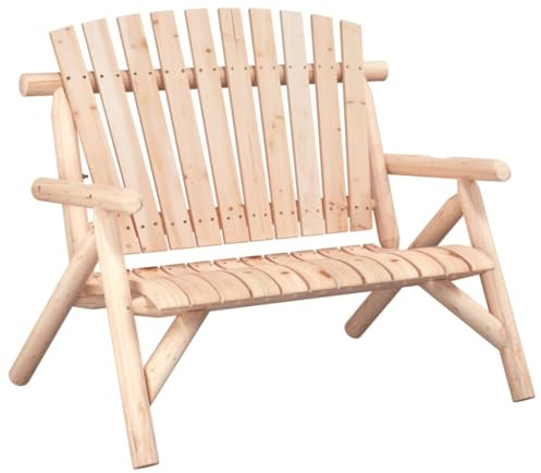 vidaXL Gartenbank, Sitzbank 2-Sitzer, Holzbank mit Armlehnen Rückenlehne Adirondack-Stil, Parkbank Bank Gartenmöbel, Massivholz Fichte