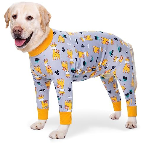 Axcimond Hundebody Nach Op Hunde Einteiler Hundebody Kastration Hündin/Rüde Op Body Hund Erholungsanzug für Hunde Nach der Operation Langärmliger Wundschutzanzüge Alternativ zu Halskrausen für Hunde