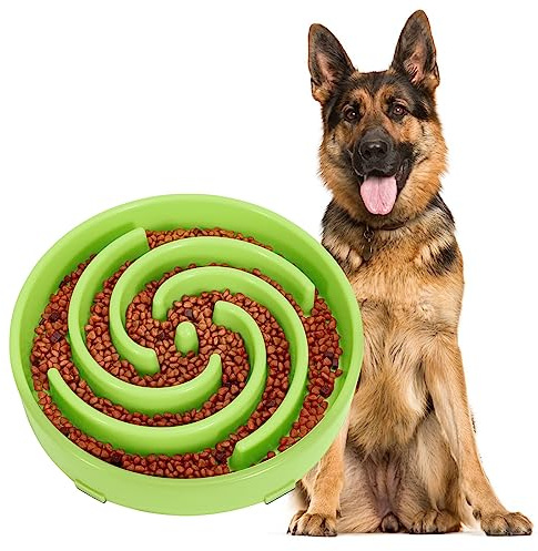 WERFORU Ciotola per cani con alimentazione lenta, ciotola anti-inghiotto interattiva per cani, ciotola per cibo resistente e sicura per cani di taglia grande, verde erba