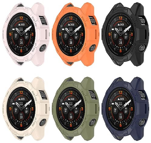Custodia protettiva compatibile con Garmin Fenix 7X/Fenix 7X Pro, custodia protettiva in TPU per Garmin EPIX Pro 51 mm, accessori Smart Watch (confezione da 6)