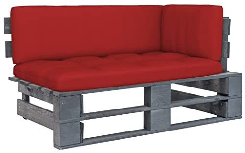 SKM Garten-Paletten-Ecksofa Grau Imprägniertes Kiefernholz, Weight: 26.66 kg, 3066559