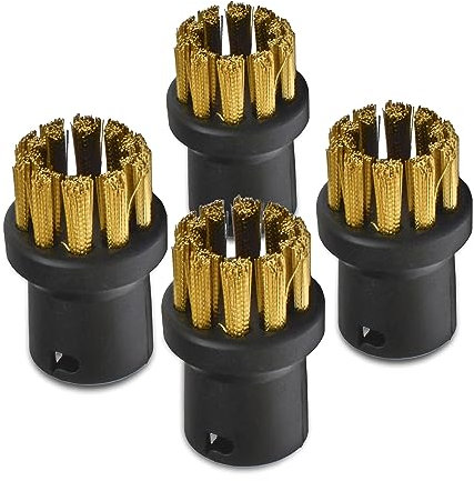 Invest 4 Rundbürsten mit Messingborsten für Kärcher Dampfreiniger SC1 EasyFix SC2 CTK10 SC3 SC4 SC5 SC7, 2.863-061.0, Düse Rundbürsten Bürste