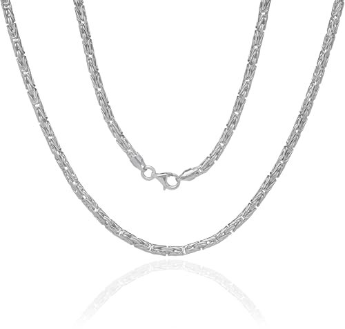Generisch Königskette Rund Hochglanz Silberkette aus 925 Sterling Silber in verschiedenen Breiten und Längen (65, Breite: 4,0 mm)