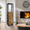 ML-Design Rastrelliera Porta Legna 40x150x25 cm Scaffale Verticale in Acciaio Nero per Interno Esterno Resistente alle Intemperie Supporto in Metallo per Legna da Ardere da Soggiorno Camino Salotto