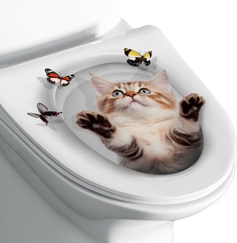 Autocollants muraux amovibles en forme de chat pour chambre à coucher, réservoir d'eau, fenêtre, siège de toilette, mur Vllold