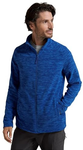 Mountain Warehouse Snowdon Mens Full Zip Fleece - Midlayer Pullover, Breathable Jacket, Soft Outerwear, Smooth Fleece Top - For Spring Summer, Travelling Cobalt L